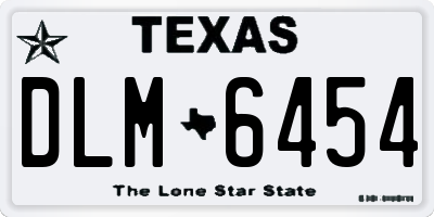 TX license plate DLM6454