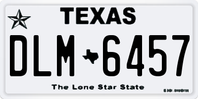 TX license plate DLM6457