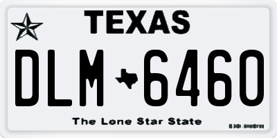 TX license plate DLM6460