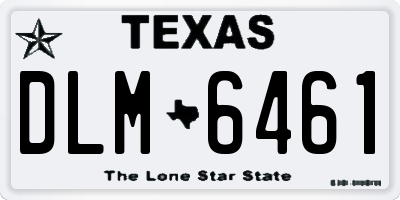 TX license plate DLM6461