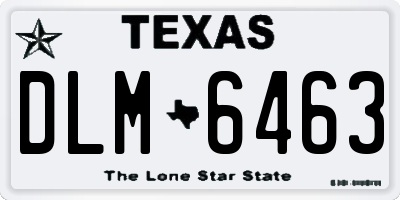 TX license plate DLM6463