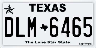 TX license plate DLM6465