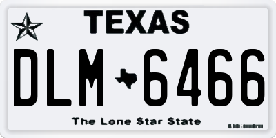 TX license plate DLM6466