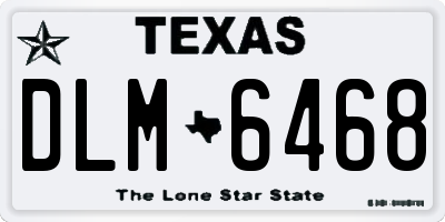 TX license plate DLM6468