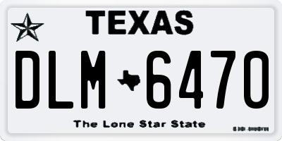 TX license plate DLM6470
