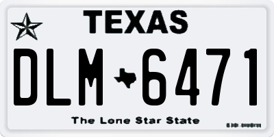 TX license plate DLM6471