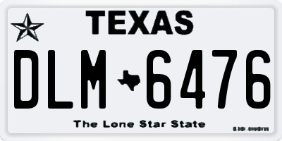 TX license plate DLM6476