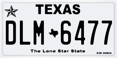 TX license plate DLM6477
