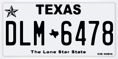 TX license plate DLM6478