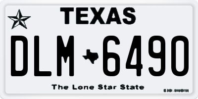 TX license plate DLM6490