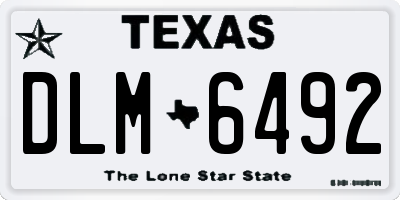 TX license plate DLM6492
