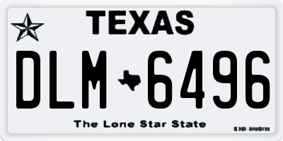 TX license plate DLM6496
