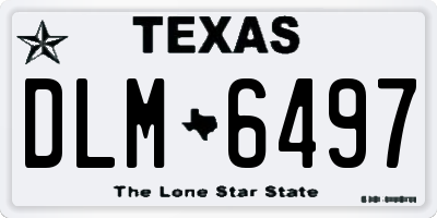 TX license plate DLM6497