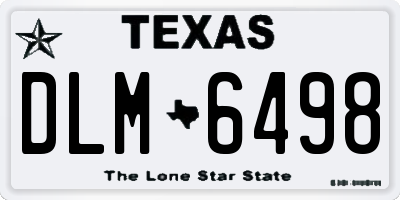 TX license plate DLM6498