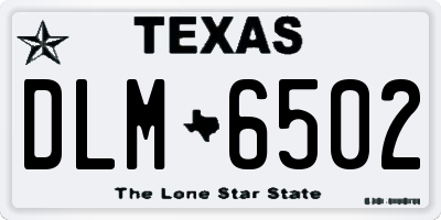 TX license plate DLM6502