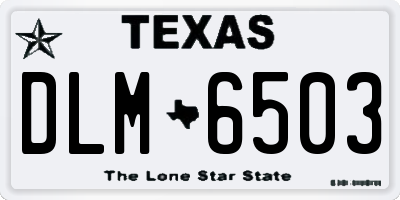 TX license plate DLM6503