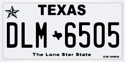 TX license plate DLM6505