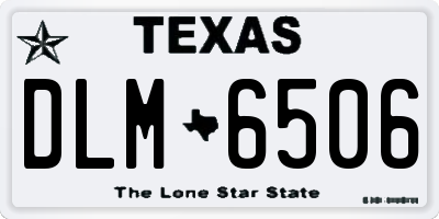 TX license plate DLM6506