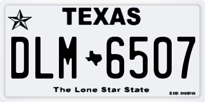 TX license plate DLM6507