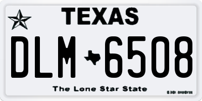 TX license plate DLM6508