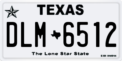 TX license plate DLM6512