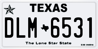 TX license plate DLM6531