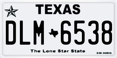 TX license plate DLM6538