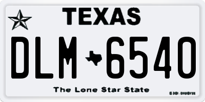 TX license plate DLM6540