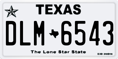 TX license plate DLM6543