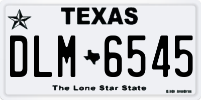 TX license plate DLM6545