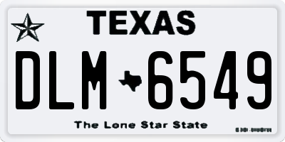 TX license plate DLM6549