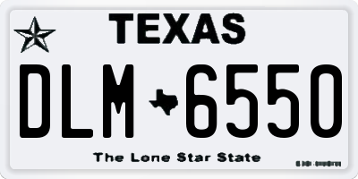 TX license plate DLM6550