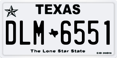 TX license plate DLM6551