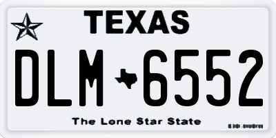 TX license plate DLM6552