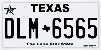 TX license plate DLM6565