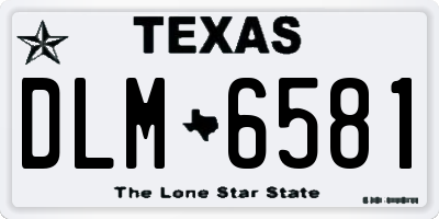 TX license plate DLM6581
