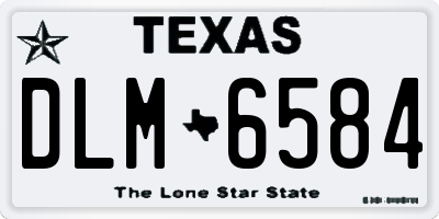 TX license plate DLM6584
