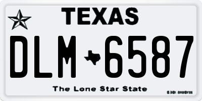 TX license plate DLM6587