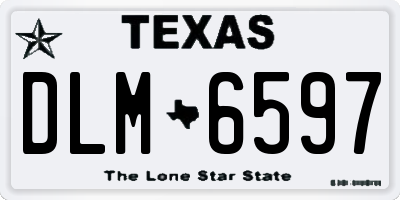 TX license plate DLM6597
