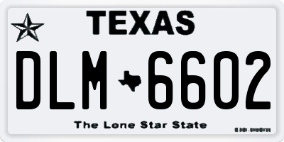 TX license plate DLM6602