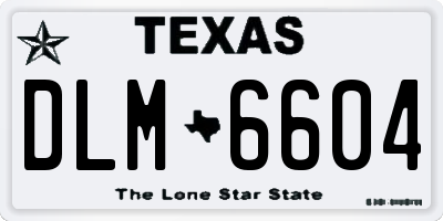 TX license plate DLM6604