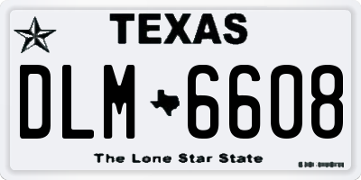 TX license plate DLM6608