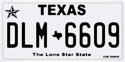 TX license plate DLM6609