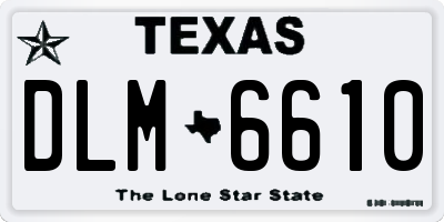 TX license plate DLM6610