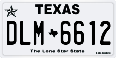 TX license plate DLM6612