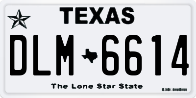 TX license plate DLM6614