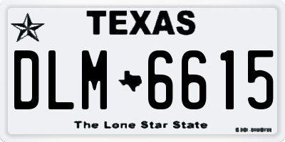 TX license plate DLM6615