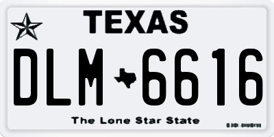 TX license plate DLM6616