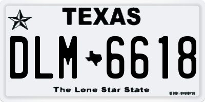 TX license plate DLM6618