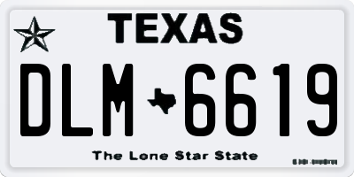 TX license plate DLM6619